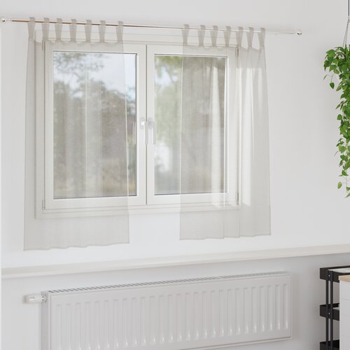 vidaXL Zavese z zavesami 2 pcs Krem 140 x 140 cm Poliester Cene