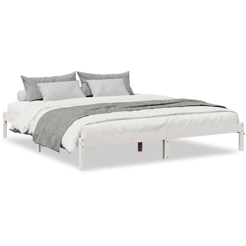  Dugi okvir kreveta bez madraca bijeli 180 x 210 cm od borovine Slike