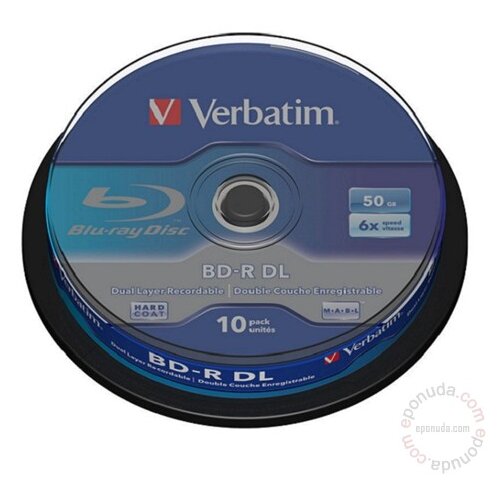 Verbatim BLU-RAY 50GB DUAL LAYER 6X 43746 SP 10 JAPAN disk Slike