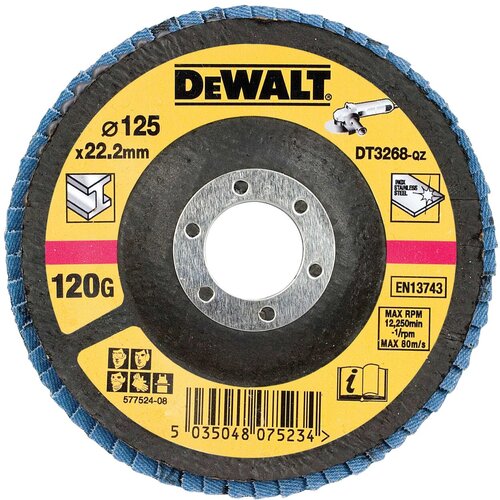 Dewalt PLOŠČ. BRUS. Z LISTIČI 125MM GR.120, IZBOČ. 1KOS, (21214876) Cene