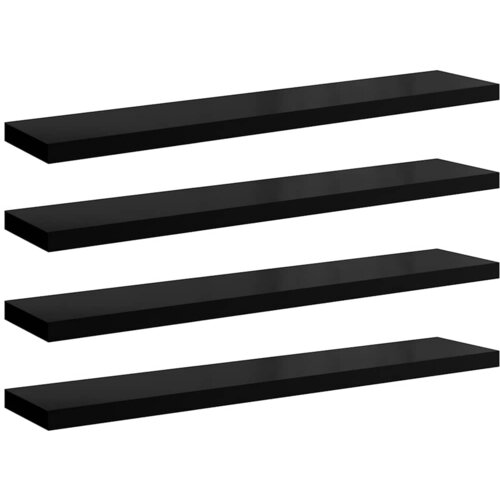  Plutajuće zidne police 4 kom sjajne crne 120x23,5x3,8 cm MDF Slike
