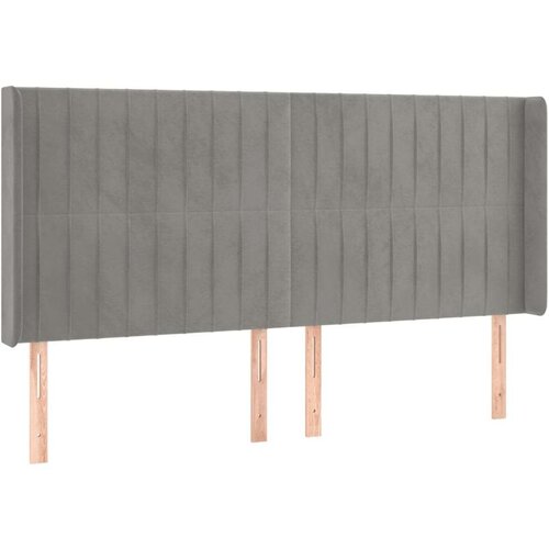  Uzglavlje s u&amp;scaron;ima svjetlosivo 163x16x118/128 cm bar&amp;scaron;unasto Slike