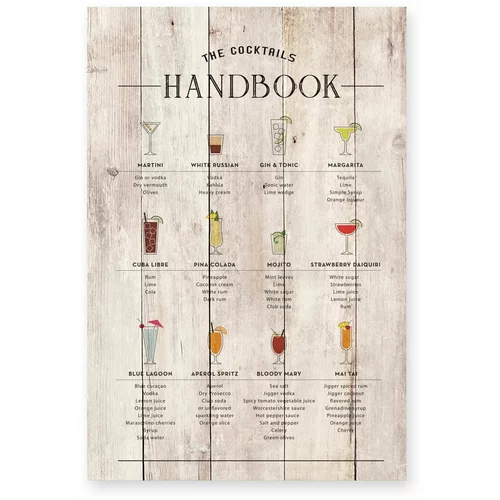 Really Nice Things Drveni znak 3x60 cm Cocktails Handbook -