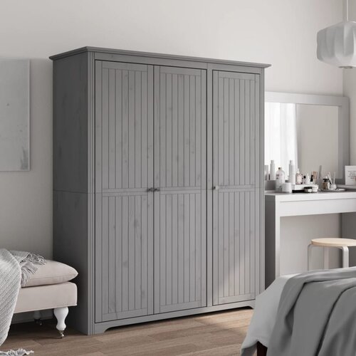 VidaXL Ormar BODO sivi 151 5 x 52 x 176 5 cm od masivne borovine Slike