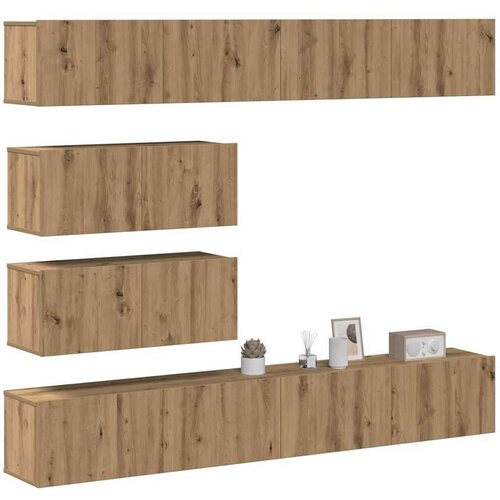  tv omara 6-delna stenski artisan hrast inženirski les, (21703852) Slike