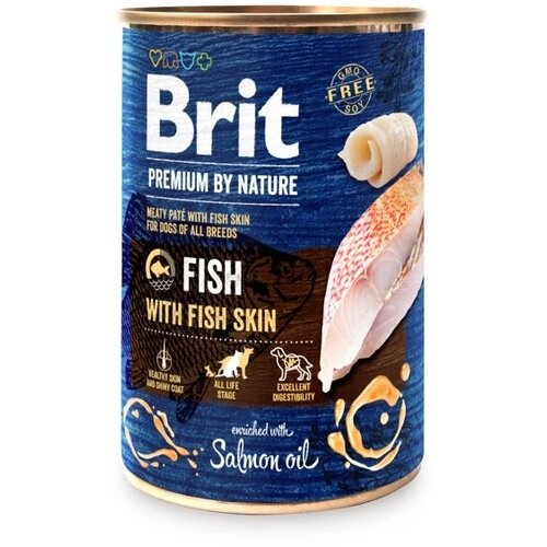 Brit konzerva za pse Fish with Fish Skin 400g Slike