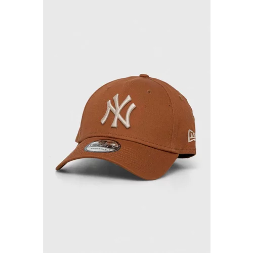 New Era Bombažna bejzbolska kapa rjava barva, NEW YORK YANKEES