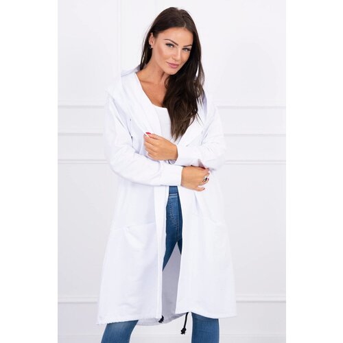 Kesi Oversize white cape with hood Slike