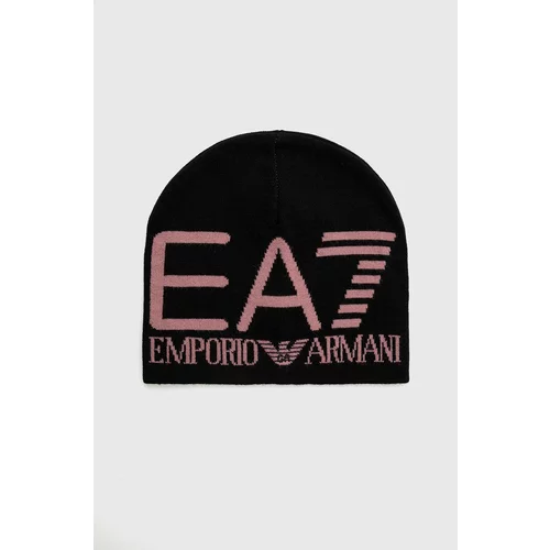 Ea7 Emporio Armani Kapa boja: crna, od tanke pletenine