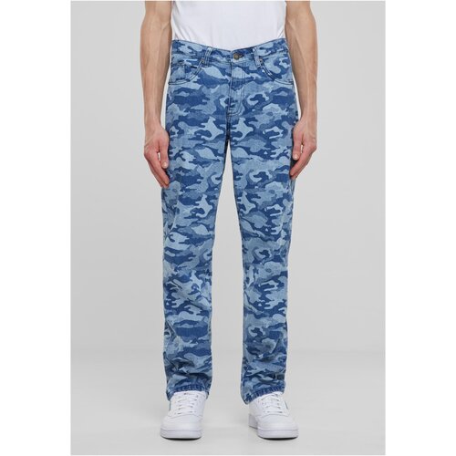 Urban Classics Men&amp;#039;s Laser Camo jeans camouflage/blue Slike