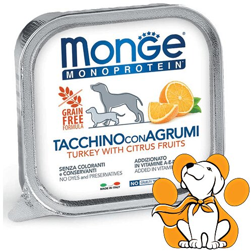 Monge monoprotein Turkey & Citrus Fruits 150g, Pašteta - ćuretina i citrusi Slike