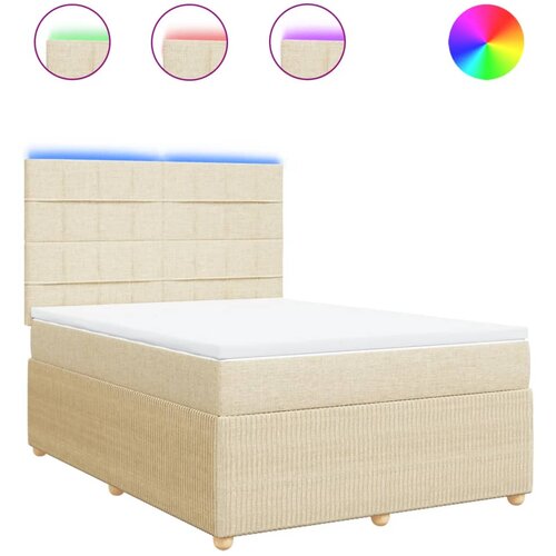 vidaXL Krevet s oprugama i madracem krem 160x200 cm od tkanine Cijene