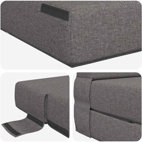 SOFA na razvlačenje Svjetlosiva 70 x 72 x 60 cm Tkanina Slike