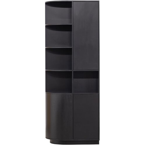 WOOOD Crna biblioteka od masivnog bora 78x210 cm Finca – Cijene