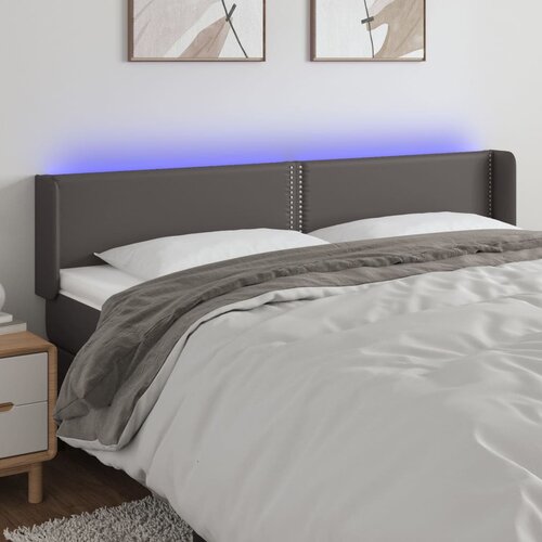  LED uzglavlje sivo 203x16x78/88 cm od umjetne kože Cene