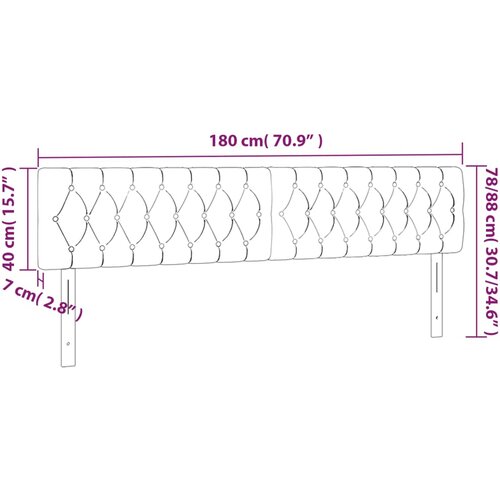  Uzglavlja plava 180x7x78/88 cm od tkanine Slike