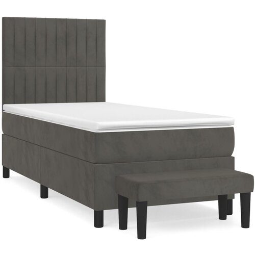 Box spring krevet s madracem tamnosivi 90x200 cm bar&amp;scaron;unasti Slike