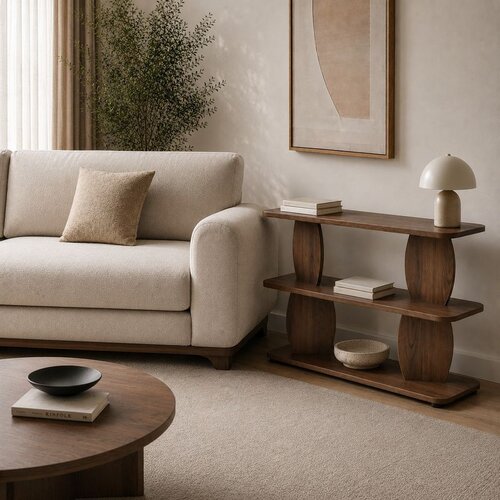 Hanah home pomoćni sto armonia, 90 cm, orah Cene