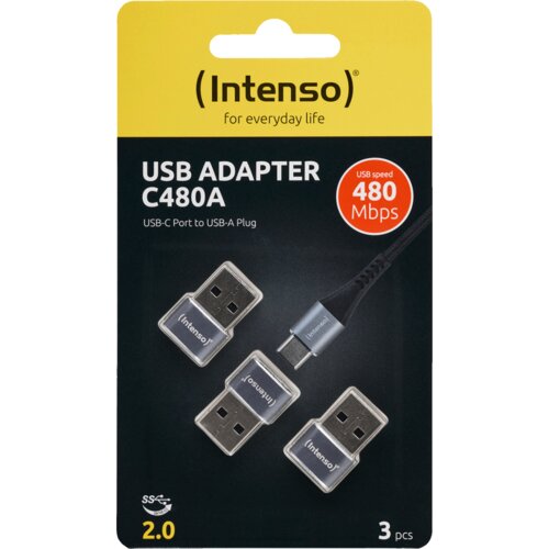 Intenso Adapter USB C na USB A, OTG, pakovanje 3 komada - C480A 3 pcs Slike