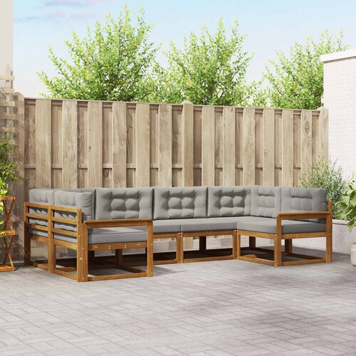  Set vanjskih sofa 6 kom. Prirodna i svijetlo siva Smeđa 325 x 168,5 x 73 cm Slike