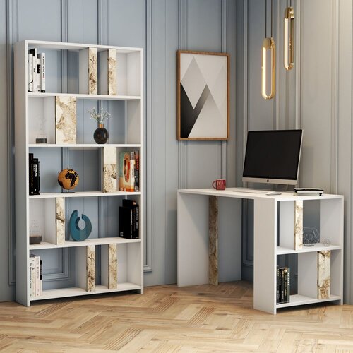Hanah home Polica 120x75,4x60cm Bijelo-Antracit Cene