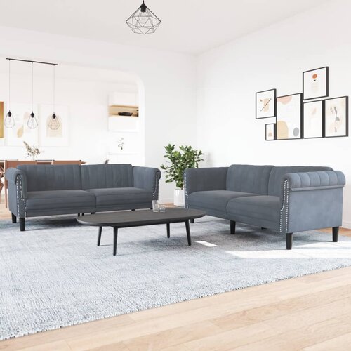  2-dijelni set sofa tamnosivi bar&scaron;unasti Cijene
