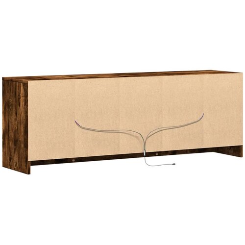  TV ormarić s LED svjetlima boja hrasta 139,5x34x50 cm drveni Smeđa Slike