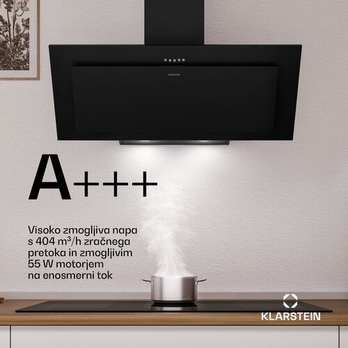 Klarstein Athena poševna kuhinjska napa | način odsesavanja in recirkulacije zraka | 404 m³/h | 56 W | 90 cm Cene
