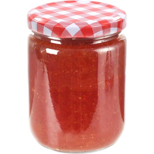  Staklenke za džem s bijelo-crvenim poklopcima 96 kom 230 ml Slike