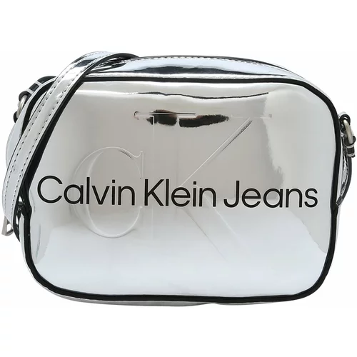 Calvin Klein Jeans Torba za čez ramo srebrno-siva / črna