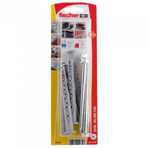 Fischer Udarna tipla s vijkom SXRL FUS (Ø x D: 10 x 100 mm, 4 Kom., Upuštena glava) Cijene