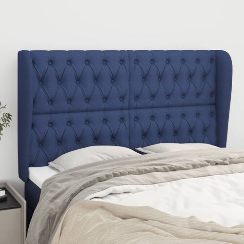 vidaXL Vzglavje z ušesi moder 147x23x118/128 cm blago Cene