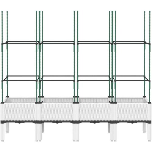  Vrtna sadilica s re&amp;scaron;etkom bijela 160 x 40 x 142 5 cm PP Slike