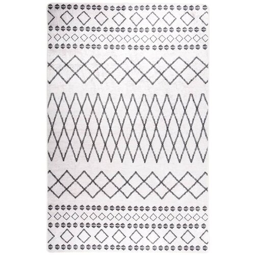  Perivi tepih 160 x 230 cm crno-bijeli protuklizni Slike