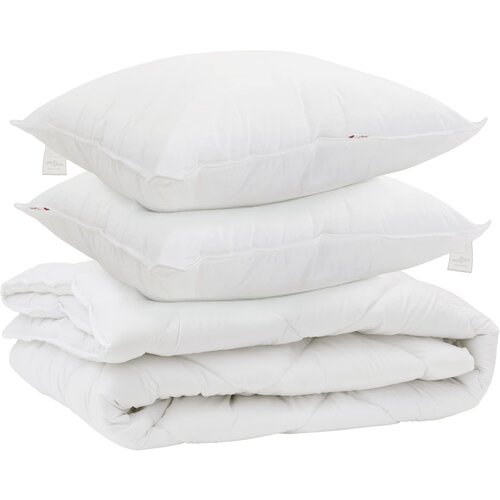 VidaXL odeja za vse sezone z blazino 3 pcs Bela Mikrovlakna, (5000148549) Slike