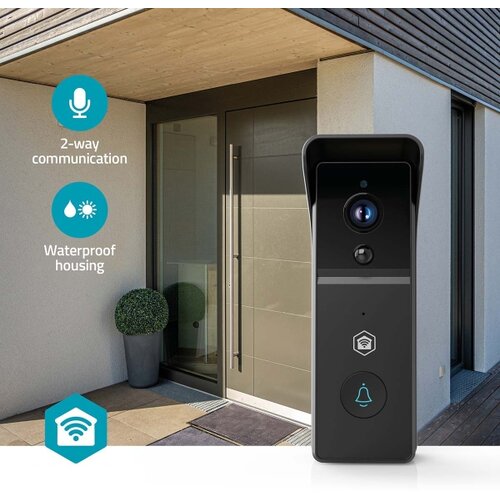 Nedis WIFICDP21BK - Videozvono sa senzorom 4400 mAh Full HD 1296p IP44 Wi-Fi Tuya Slike