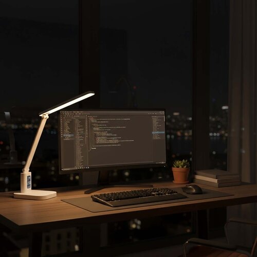 Nedis LTLRC10WT - LED prigu&amp;scaron;iva punjiva lampa sa displejem 7,5W/1200 mAh 3000/4000/5700K bela Slike