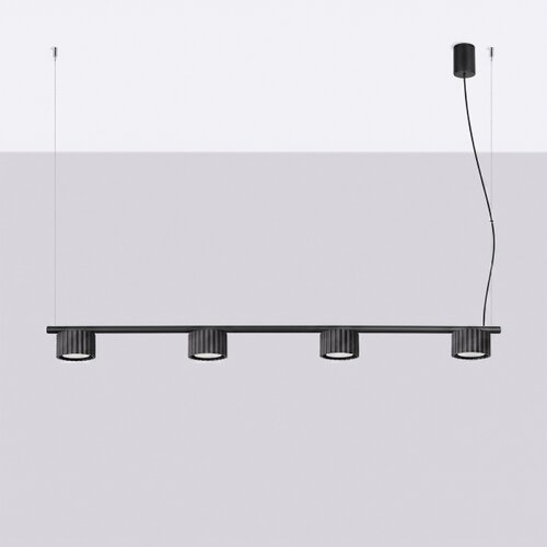 Sollux SL.2696 - Luster na sajli AURA 4xGX53/10W/230V crna Slike