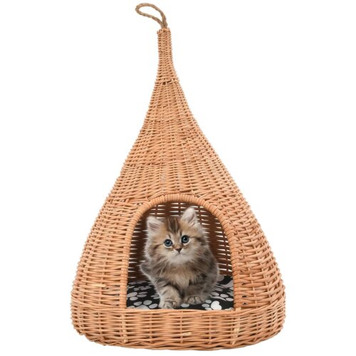 vidaXL Kućica za mačke s jastukom tipi 40 x 60 cm od prirodne vrbe Cijene
