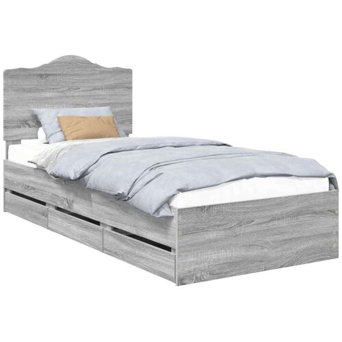  Okvir za krevet Sivi Sonoma 75 x 190 cm Inženjersko Drvo - Sivi Sonoma 75 x 190 cm Cijene