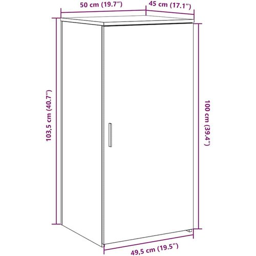 vidaXL Ormarić za pohranu boja drva 50x45x103,5 cm konstruirano drvo Cijene