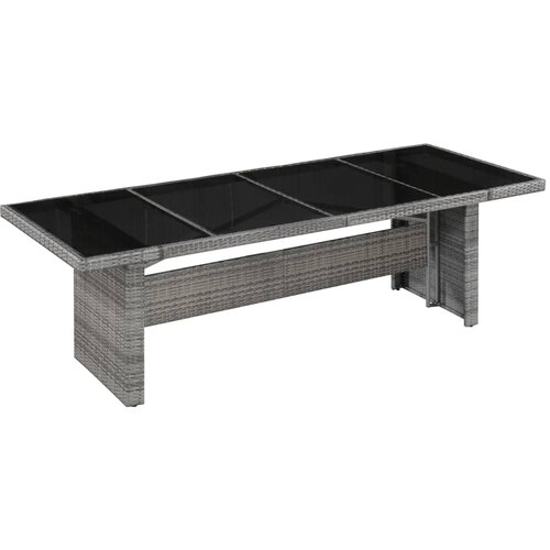 The Living Store Vrtni stol od poliratana i stakla 240 x 90 x 74 cm Slike