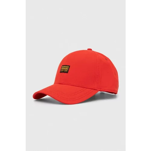 G-star Raw Pamučna kapa boja: crvena, bez uzorka
