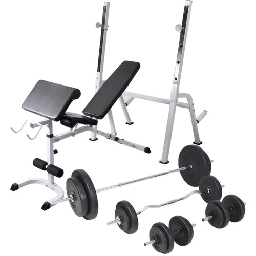  Klupa za vježbanje sa stalkom za utege i setom utega 90 kg Cijene