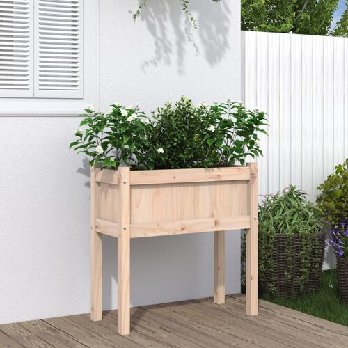 VidaXL Vrtna sadilica s nogama 70 x 31 x 70 cm od masivne borovine Slike