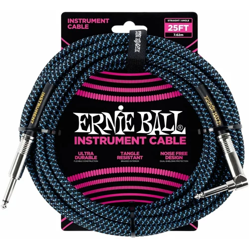 Ernie Ball P06060 Crna-Plava 7,5 m Ravni - Kutni