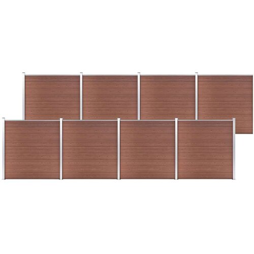 vidaXL Vrtna ograja WPC 1391x186 cm rjava Cene
