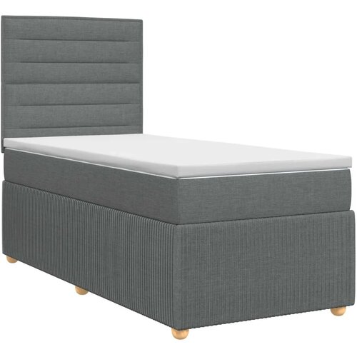  Boxspring krevet s madracem Tamnosiva Jjedan Tkanina - Tamnosiva jedna veličina Dizajn linija Slike