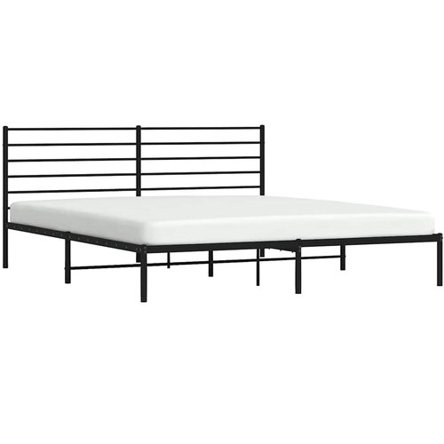  Metalni okvir za krevet s uzglavljem crni 193x203 cm Slike