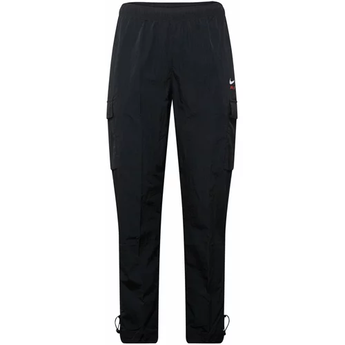 Nike Sportswear Kargo hlače 'AIR' živo rdeča / črna / bela